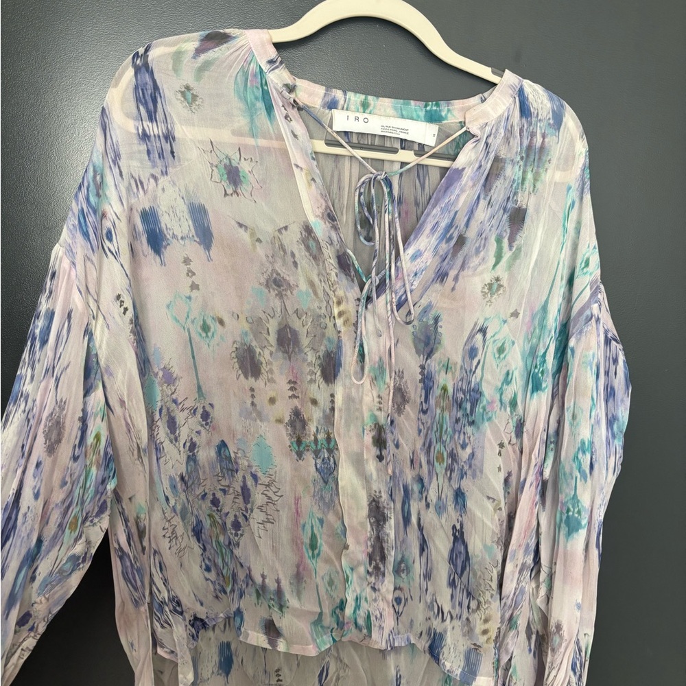 IRO Women's Pastel Floral Blouse - Blue and Purple